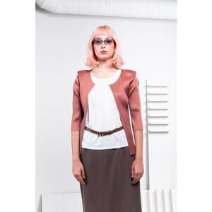 Issey Miyake Rust Pleated Cardigan